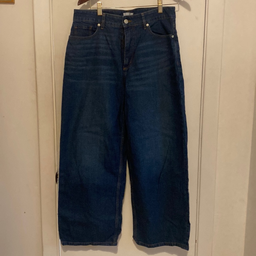 Ann Taylor loft curved wide leg size 8
